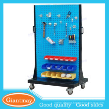 High capacity metal display furniture and stands for hardware store with wheels